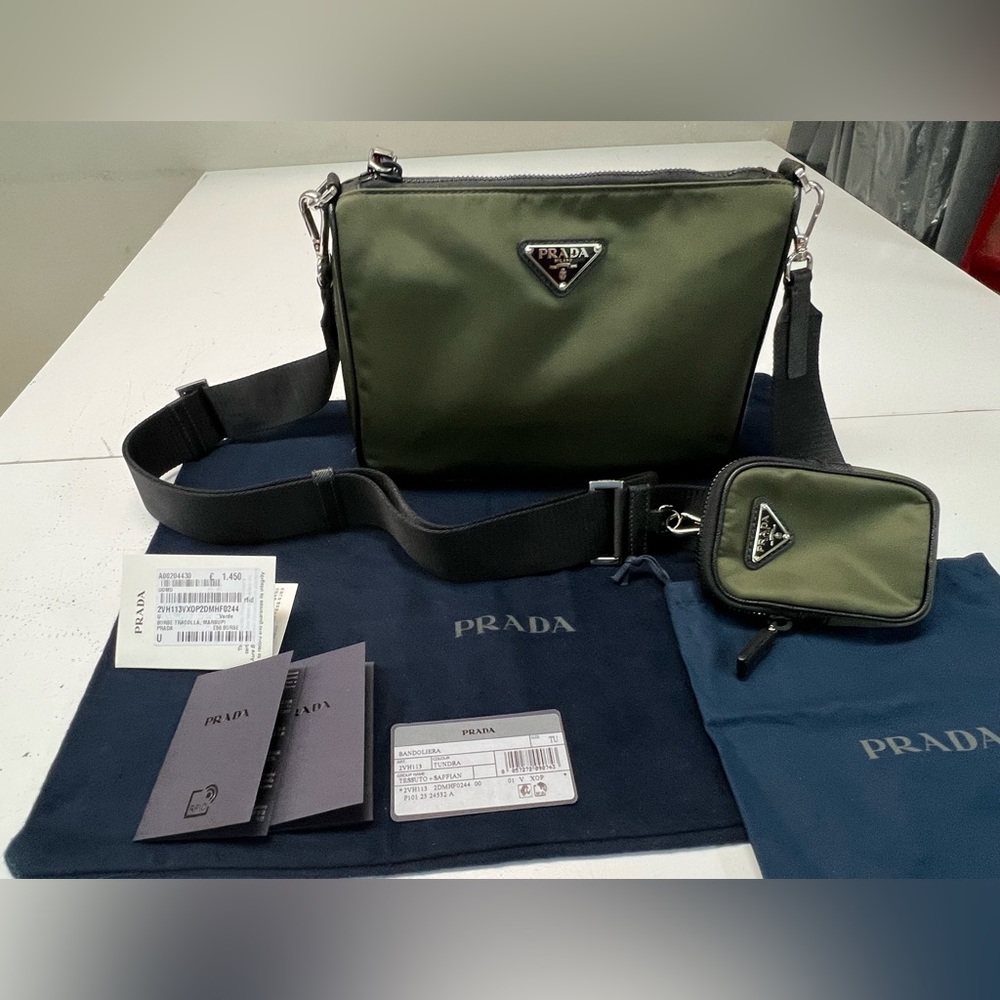 PRADA Re- Nylon and Saffiano leather shoulder bag - Picture 2 of 10